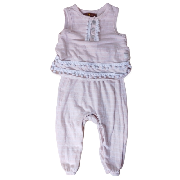 💥Bundle Only💥 7 FOR ALL MANKIND Pink Stripe Jumpsuit - Picture 1 of 2